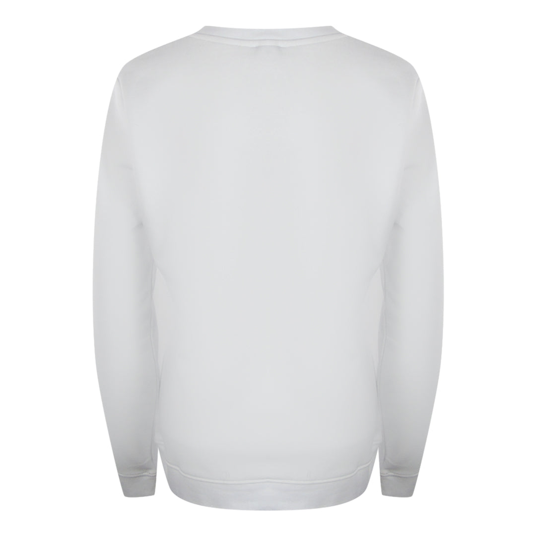 Love Moschino Large Bold Heart Logo White Sweatshirt