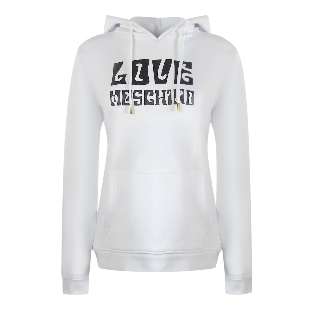 Love Moschino Groovy Logo White Hoodie