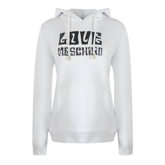 Love Moschino Groovy Logo White Hoodie