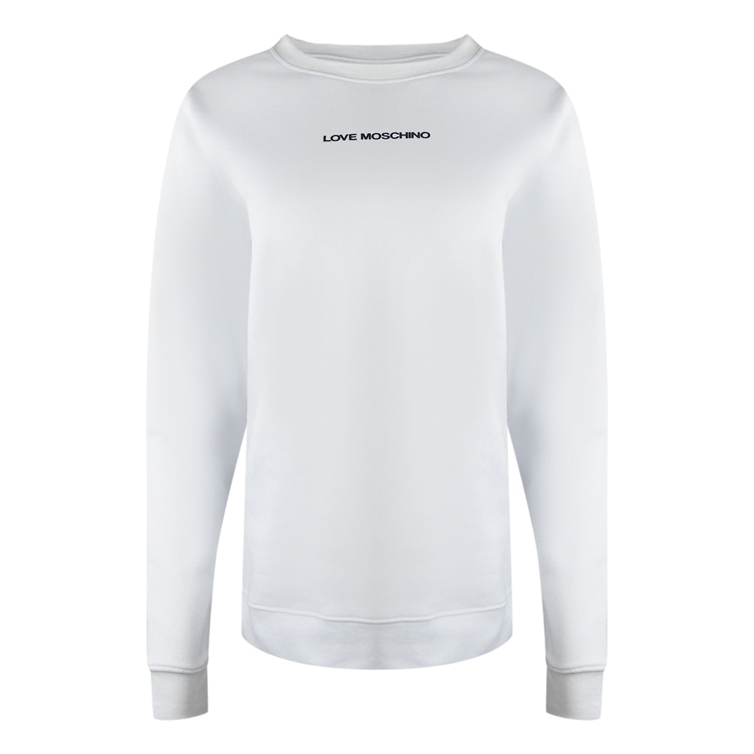 Love Moschino Small Logo White Sweatshirt