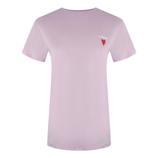 Love Moschino Small Heart Signature Logo Pink T-Shirt