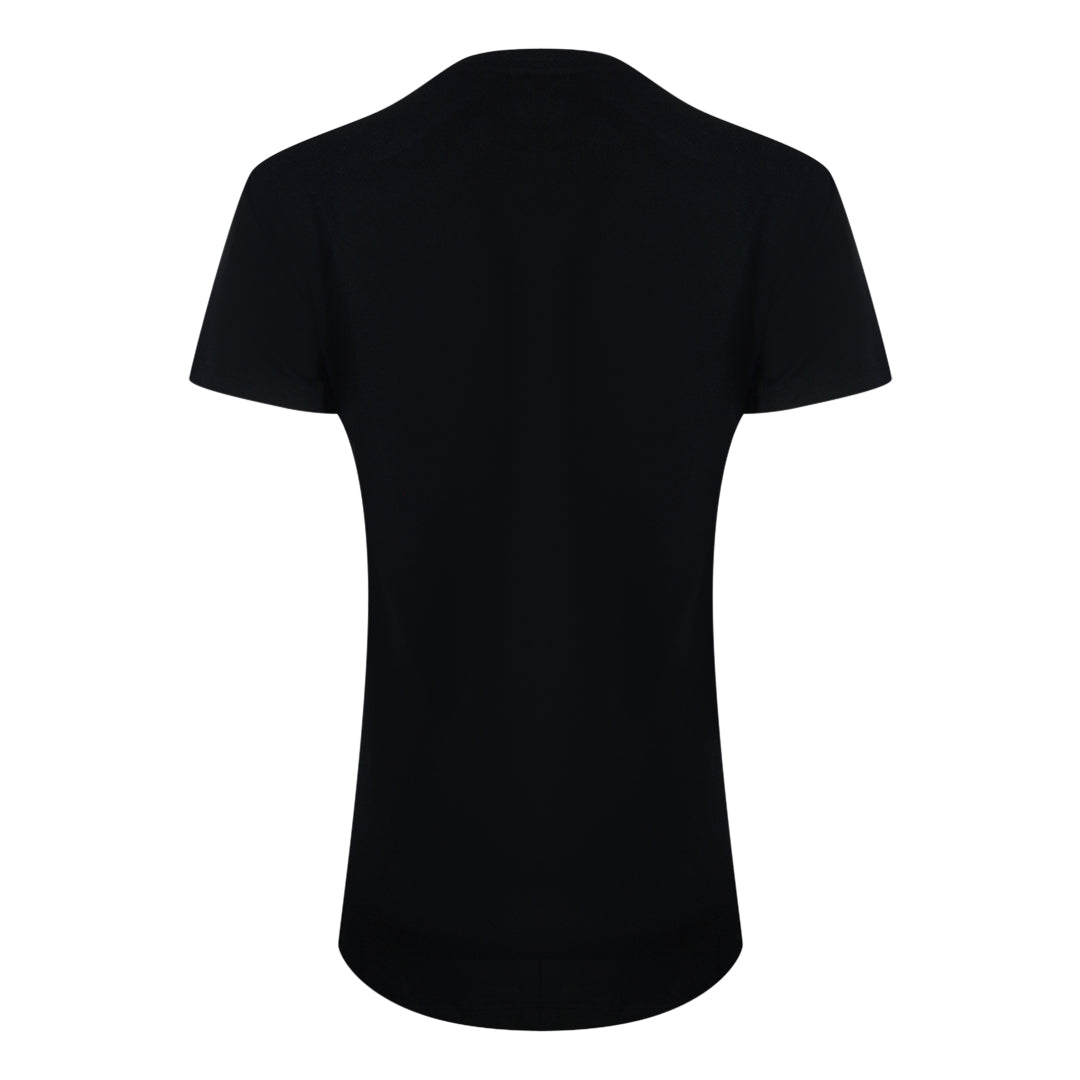 Love Moschino Small White Heart Logo Black T-Shirt