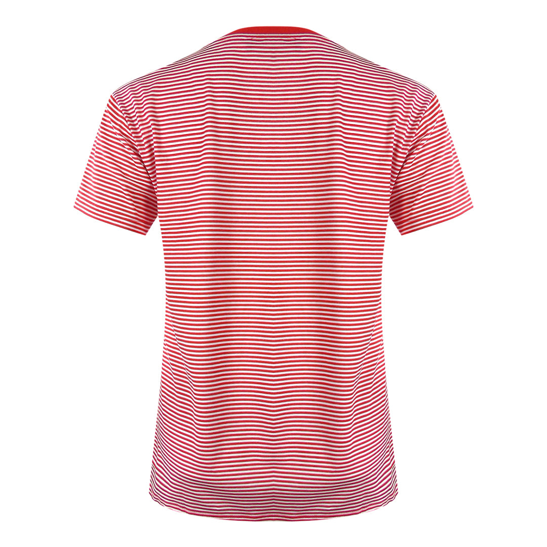 Love Moschino Navy Logo Red And White Stripped T-Shirt