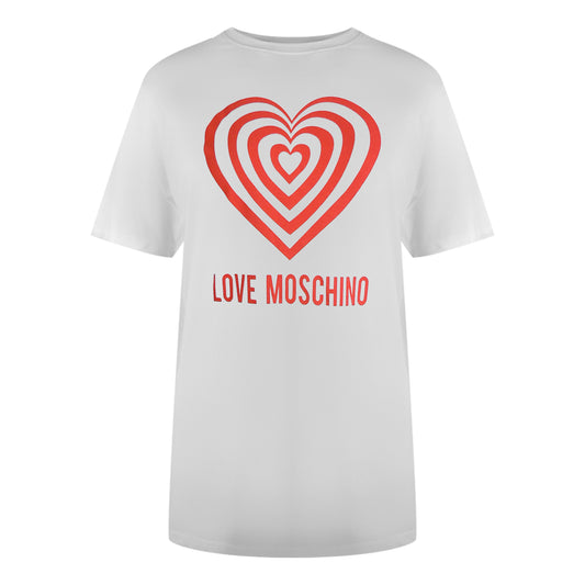 Love Moschino Hypno Heart Logo White T-Shirt