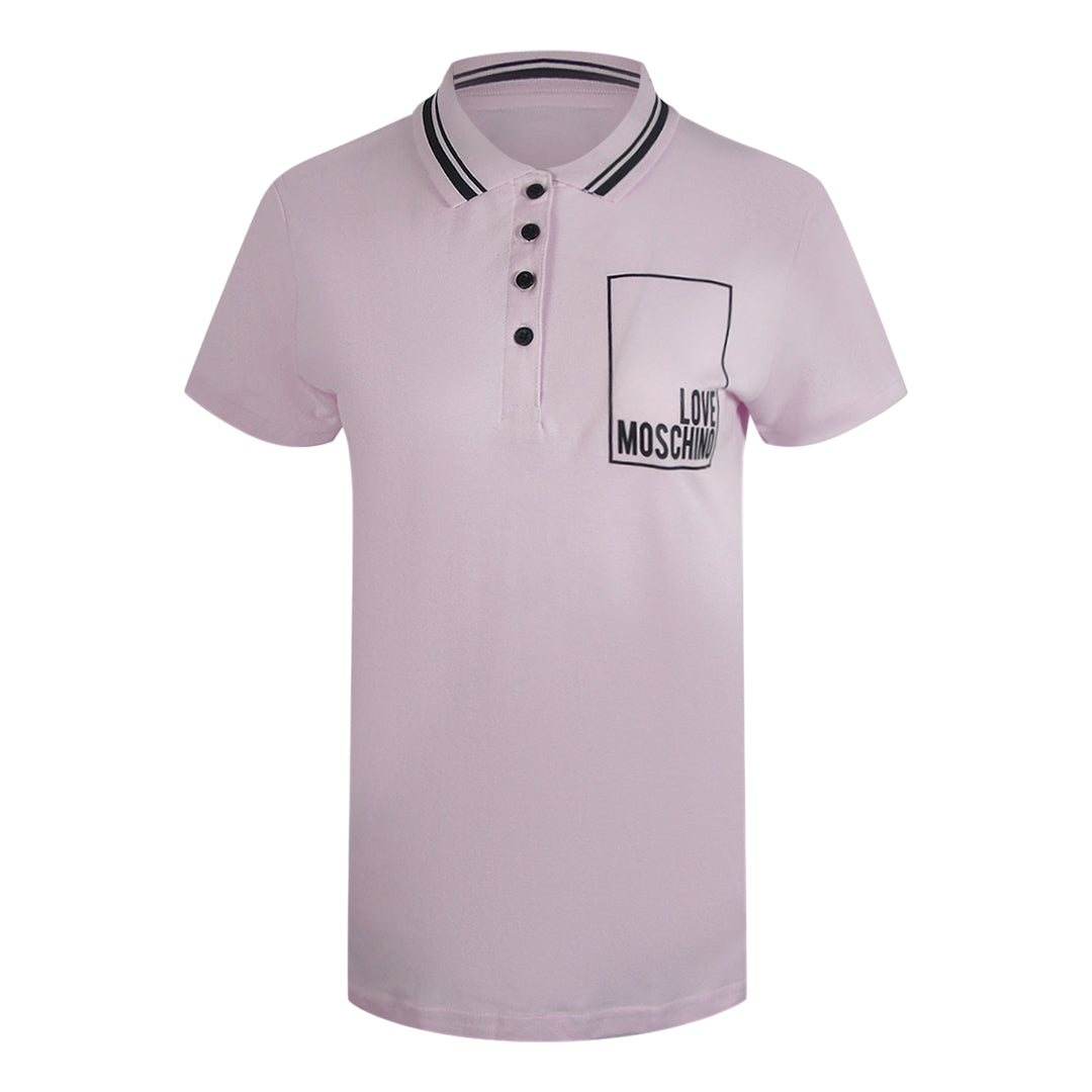 Love Moschino Small Box Logo Pink Polo Shirt