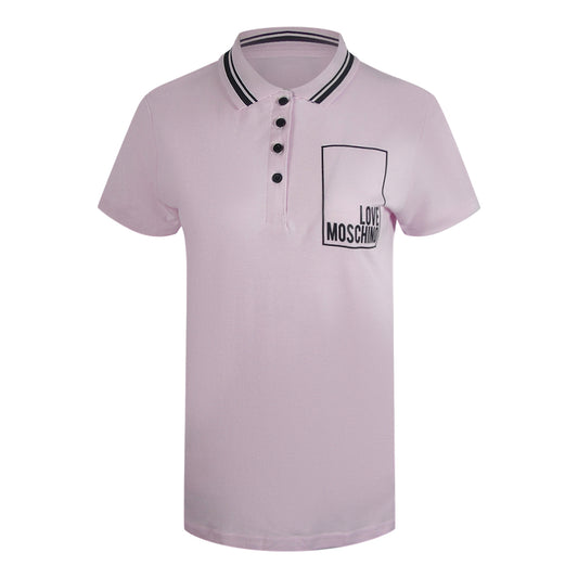 Love Moschino Small Box Logo Pink Polo Shirt