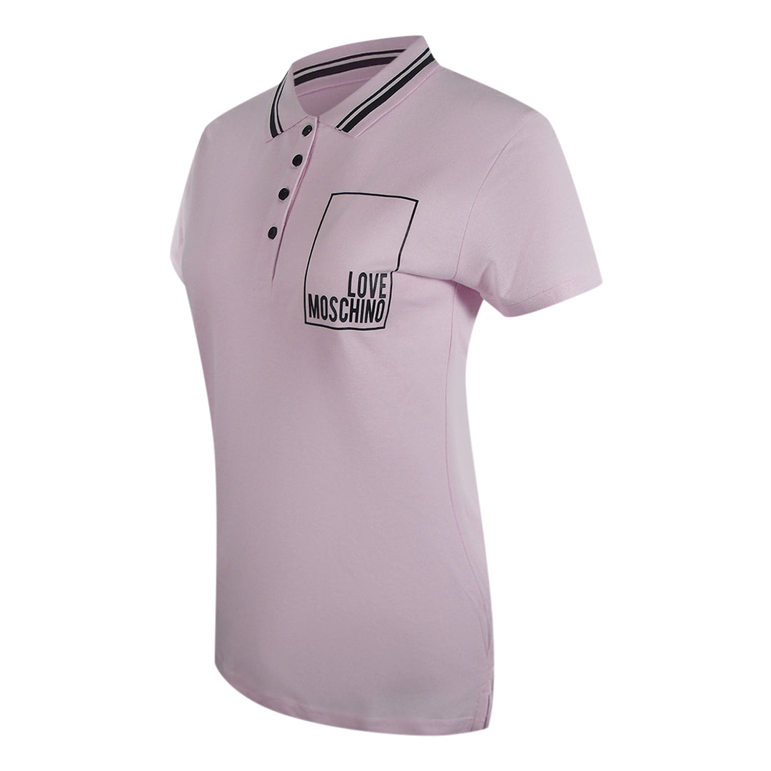 Love Moschino Small Box Logo Pink Polo Shirt
