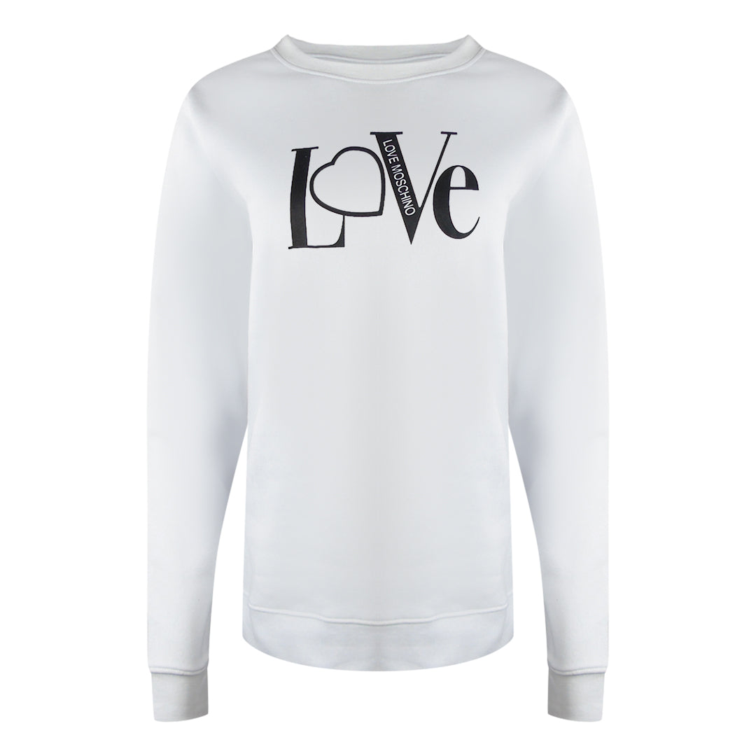 Love Moschino Bold Love Logo White Sweater