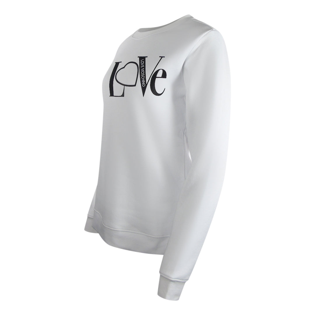 Love Moschino Bold Love Logo White Sweater