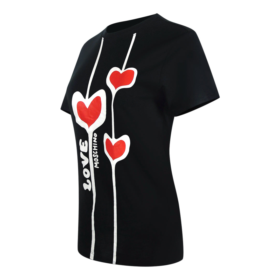 Love Moschino Heart Design Black T-Shirt Women - Nova Clothing