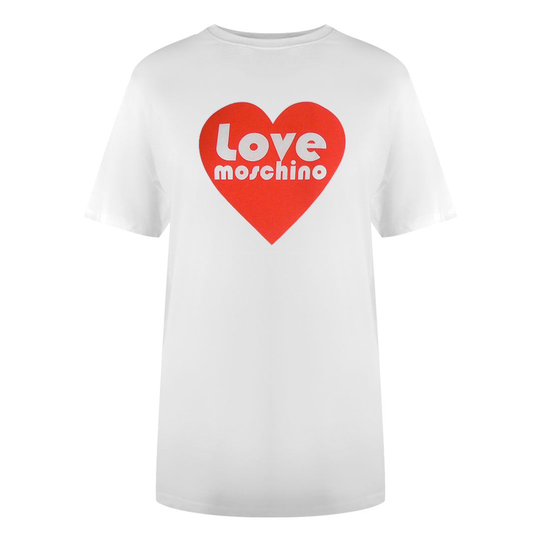 Love Moschino Heart Logo White T-Shirt - Nova Clothing
