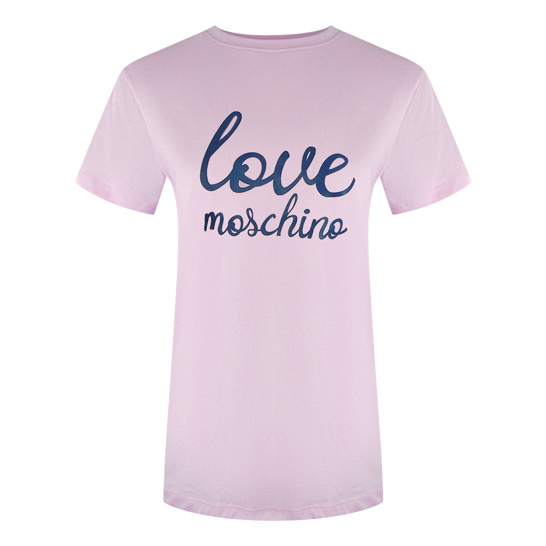 Love Moschino Cursive Logo Pink T-Shirt - Nova Clothing