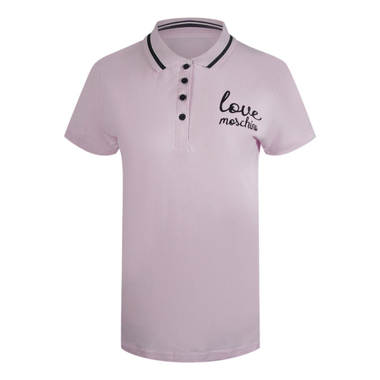 Love Moschino Signature Logo Pink Polo Shirt