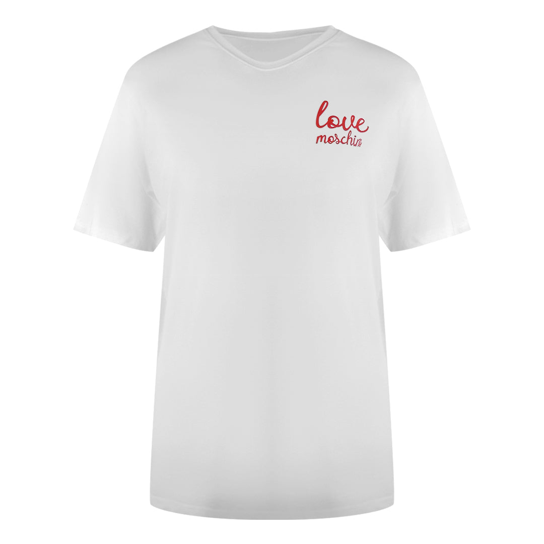 Love Moschino Small Logo White T-Shirt - Nova Clothing