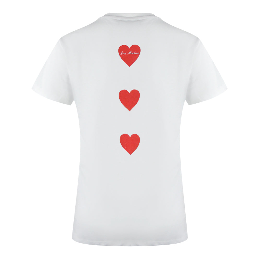 Love Moschino Heart Logo White T-Shirt - Nova Clothing