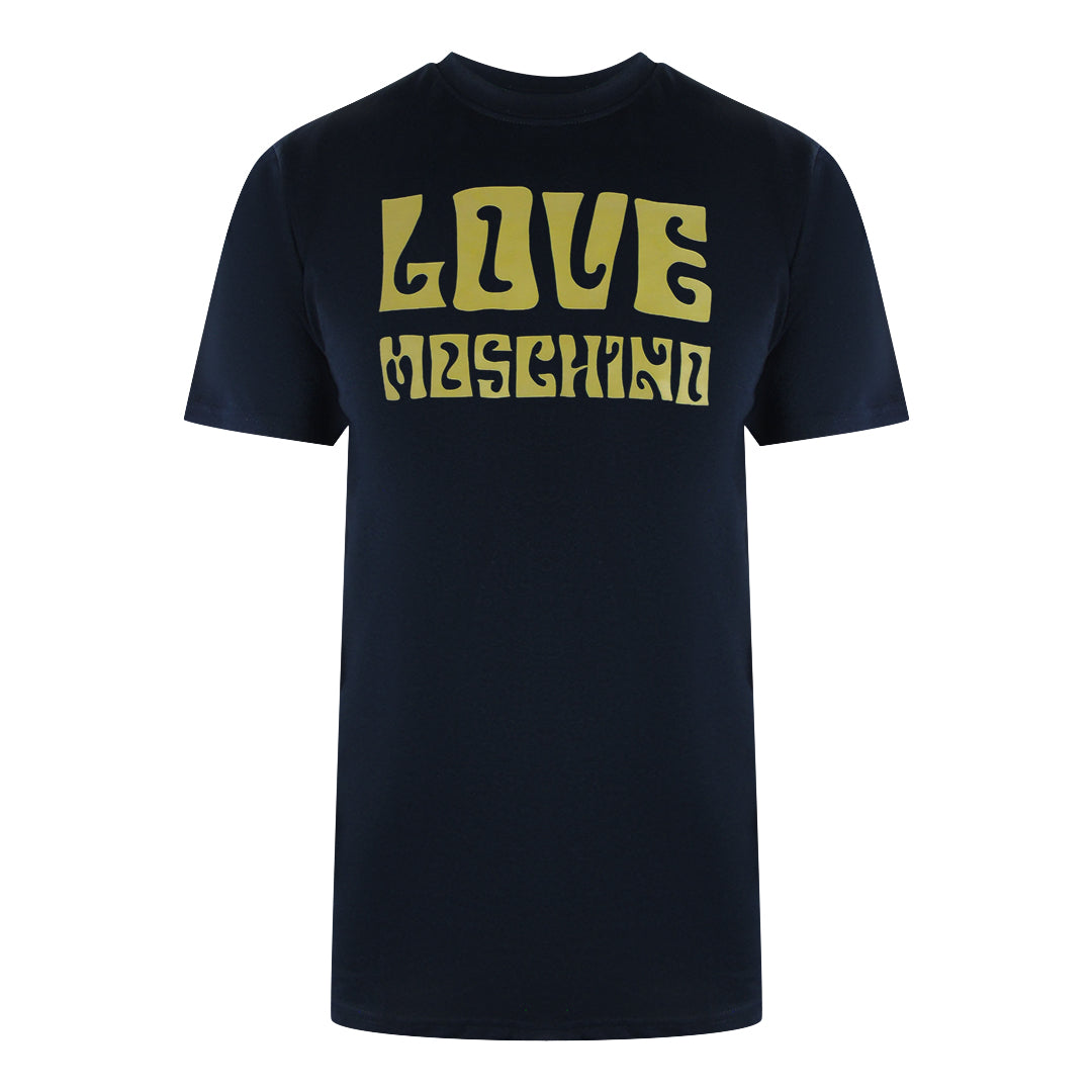 Love Moschino Navy Blue T-Shirt Groovy Logo
