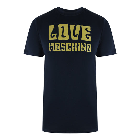 Love Moschino Navy Blue T-Shirt Groovy Logo