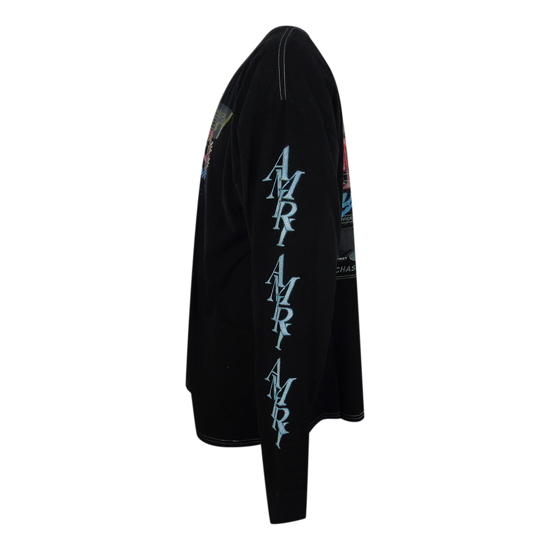 Amiri Stacked Circle Logo Black Long Sleeve T-Shirt