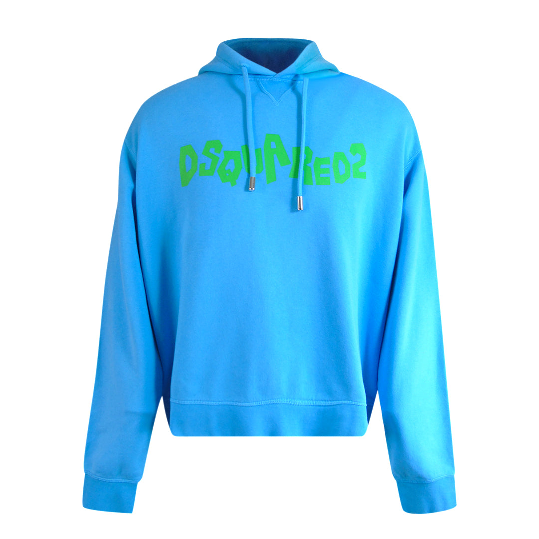 Dsquared2 Contrast Brand Logo Blue Hoodie