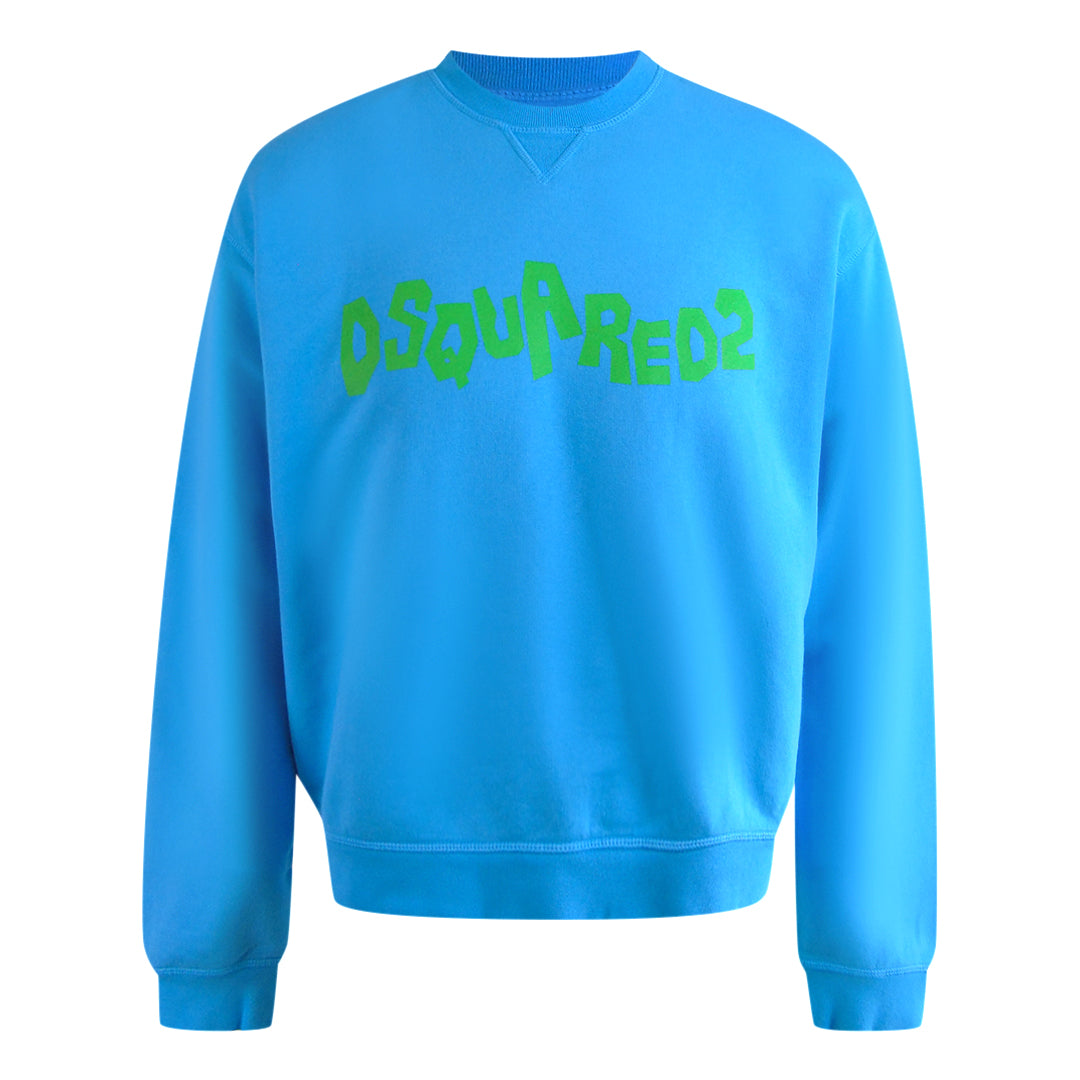 Dsquared2 Contrast Brand Logo Blue Sweatshirt