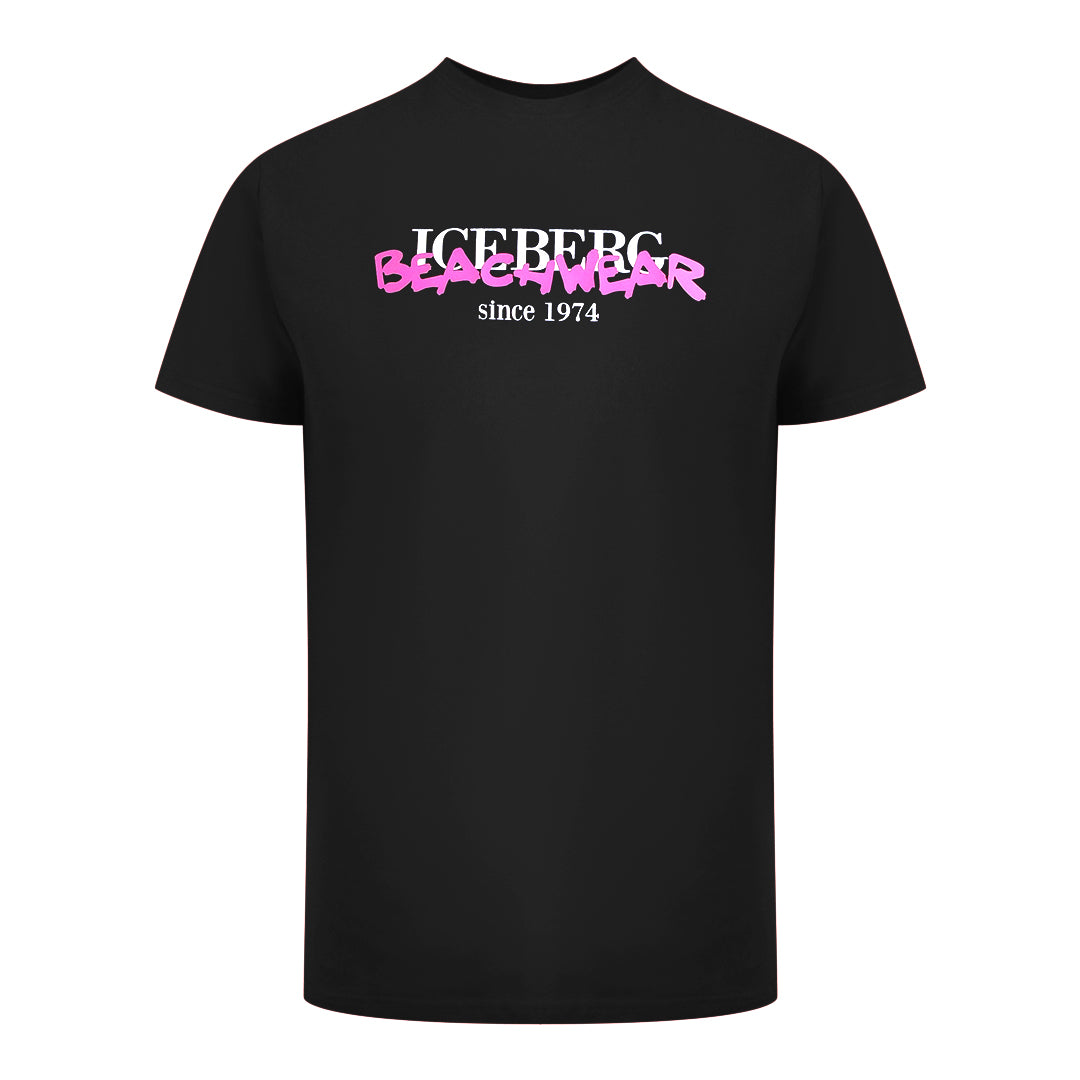 Ice Iceberg Beachwear Logo Black T-Shirt
