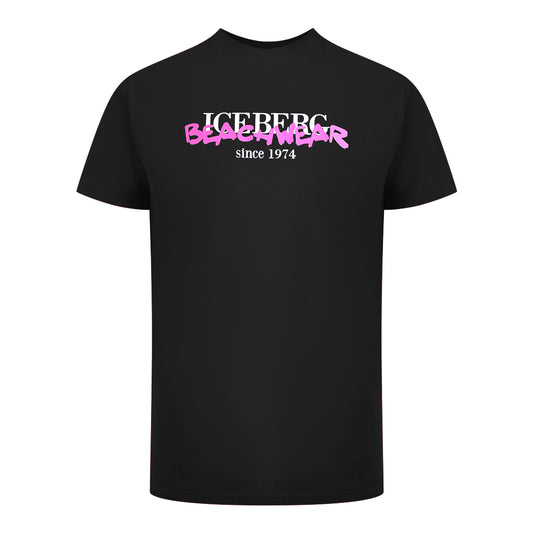 Ice Iceberg Beachwear Logo Black T-Shirt