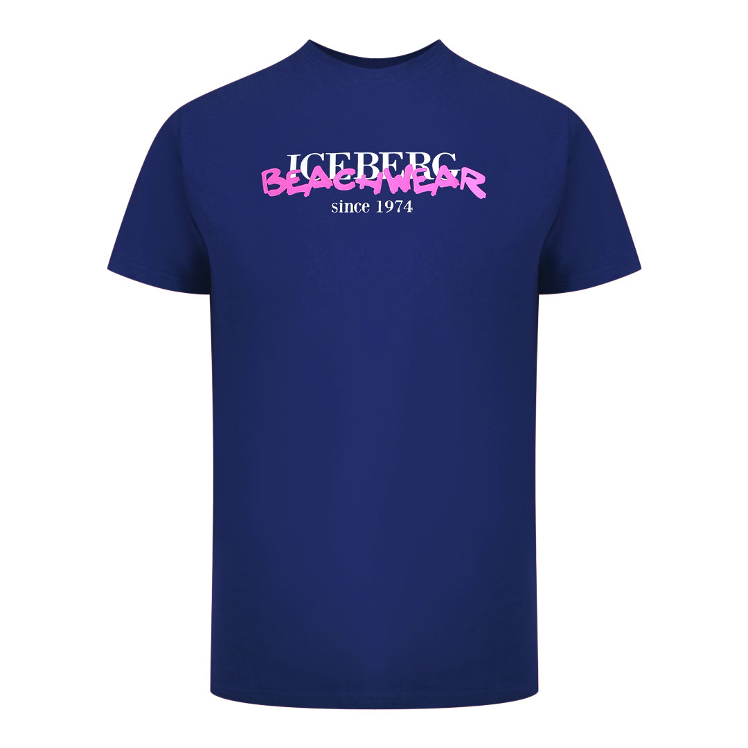 Ice Iceberg Beachwear Logo Navy Blue T-Shirt