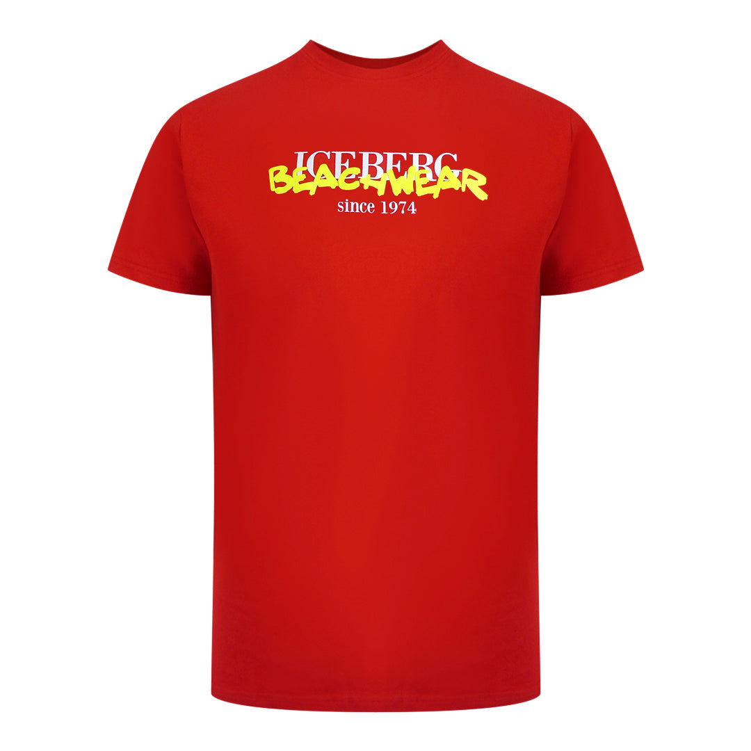 Ice Iceberg Beachwear Logo Red T-Shirt