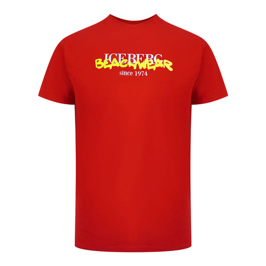 Ice Iceberg Beachwear Logo Red T-Shirt