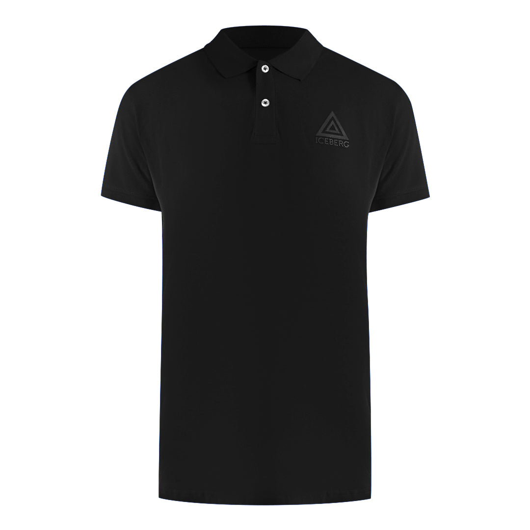 Ice Iceberg Triangle Logo Black Polo Shirt