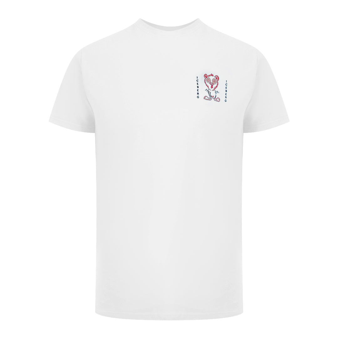 Ice Iceberg Small Bear Logo White T-Shirt