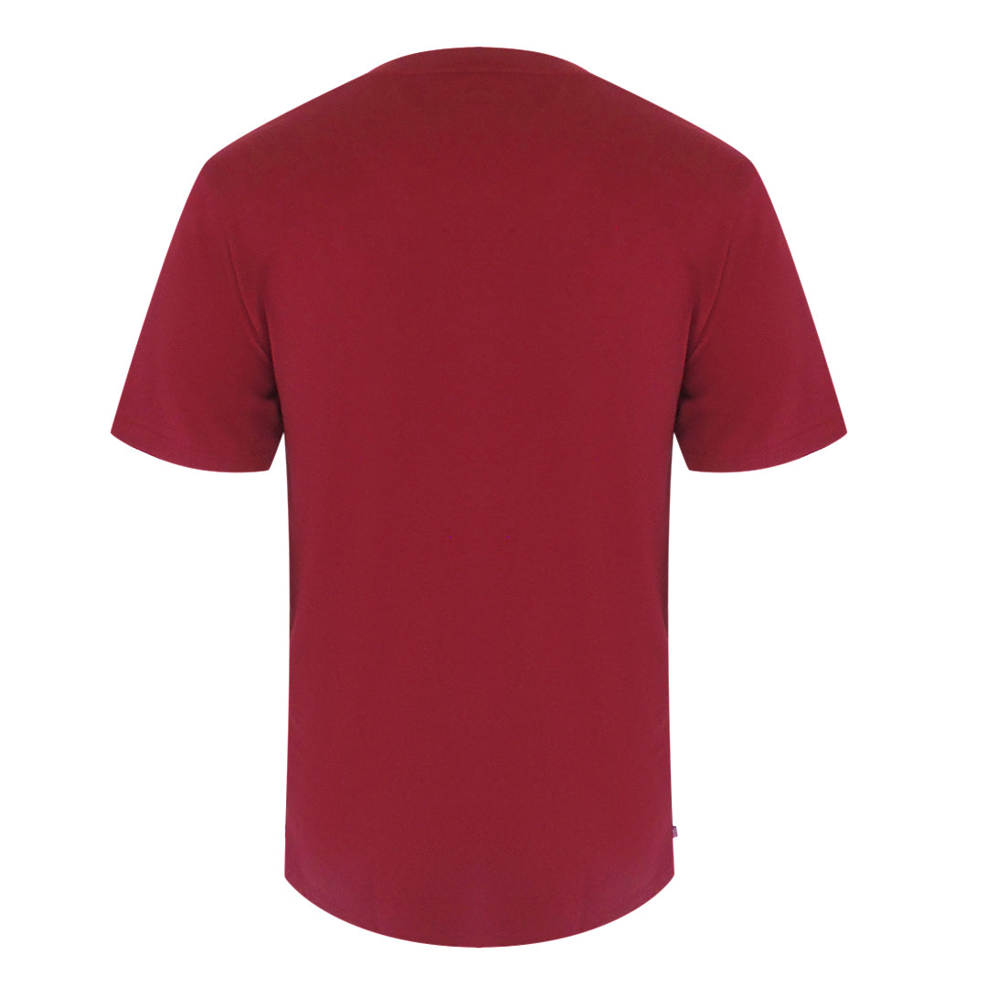 Aquascutum Active Cotton Stripes Bordeaux Burgundy T-Shirt