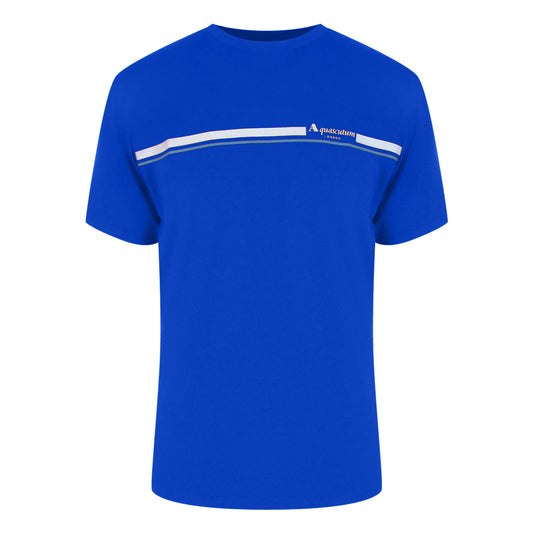 Aquascutum Active Cotton Stripes Royal Blue T-Shirt