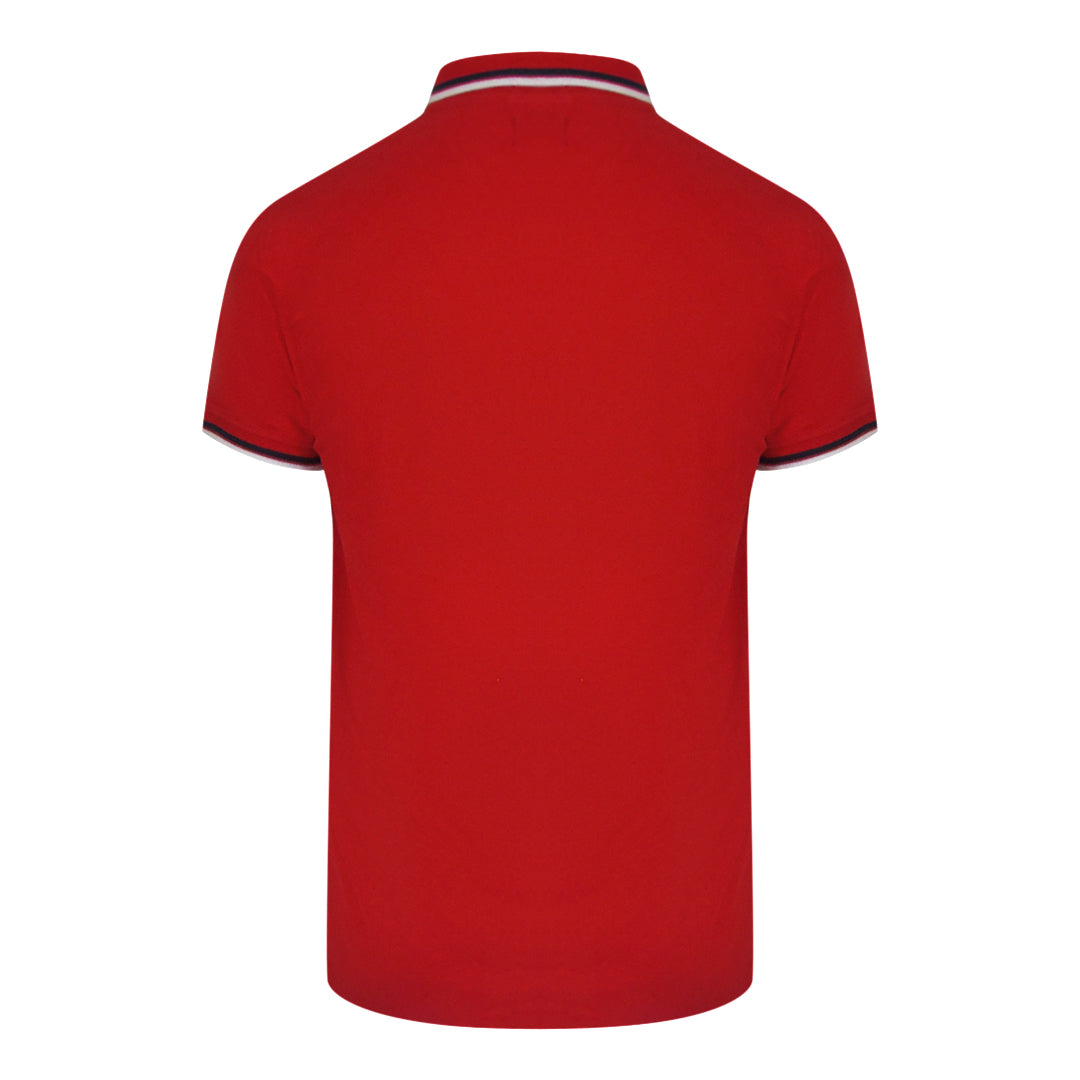 Aquascutum Active Cotton Stripes Polo Dry-Fit Red Red Polo Shirt