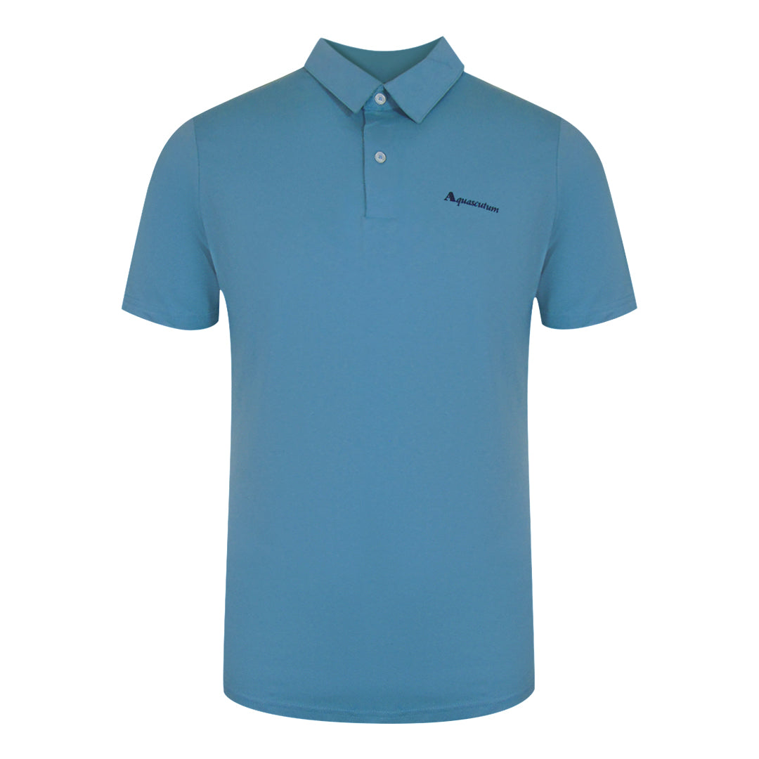 Aquascutum Active Cotton Polo Dry-Fit Avio Blue Polo Shirt