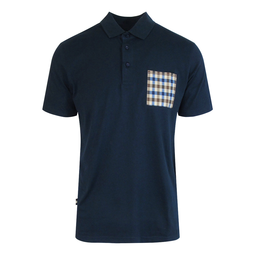 Aquascutum Active Beach Sailor Check Polo Navy
