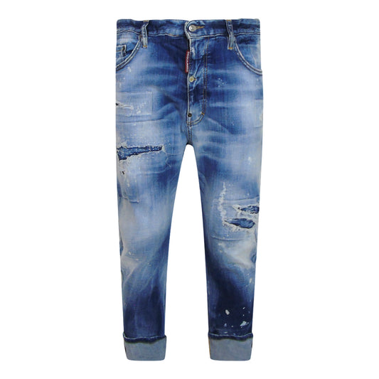 Dsquared2 Big Brother Jean Reinforced Destroyed Denim Blue Jeans