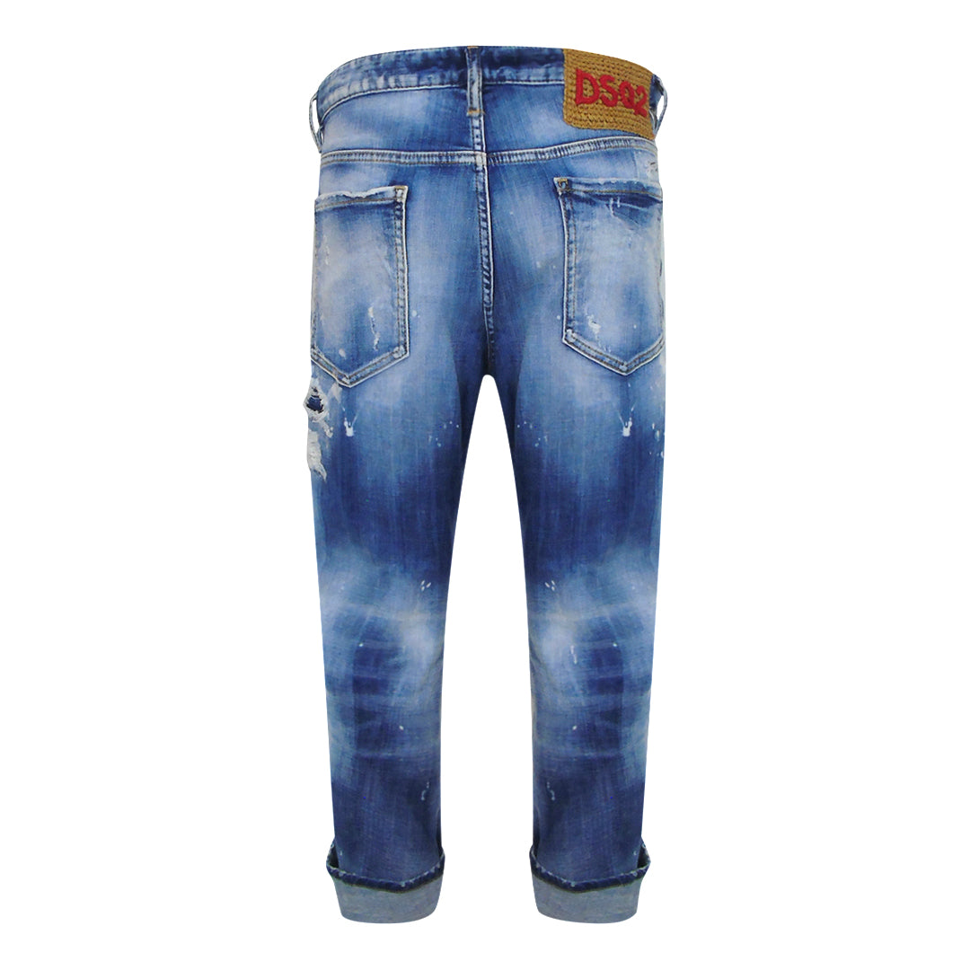 Dsquared2 Big Brother Jean Reinforced Destroyed Denim Blue Jeans