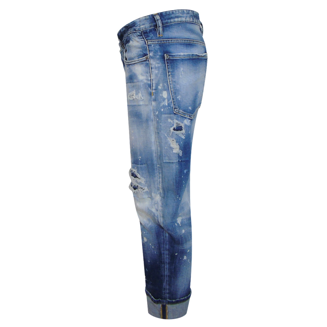 Dsquared2 Big Brother Jean Reinforced Destroyed Denim Blue Jeans