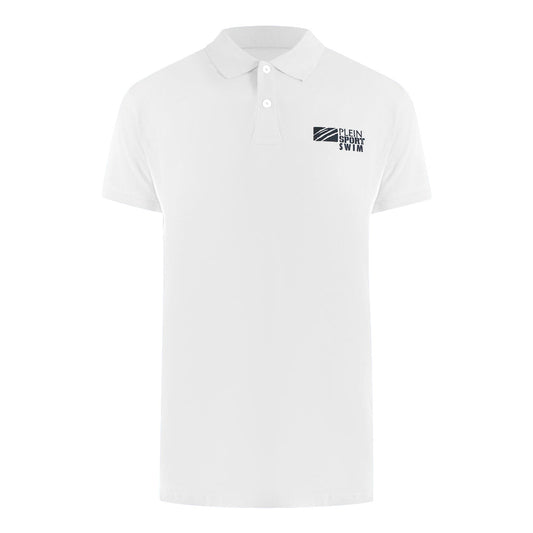 Plein Sport Classic Logo Stretch White Polo Shirt