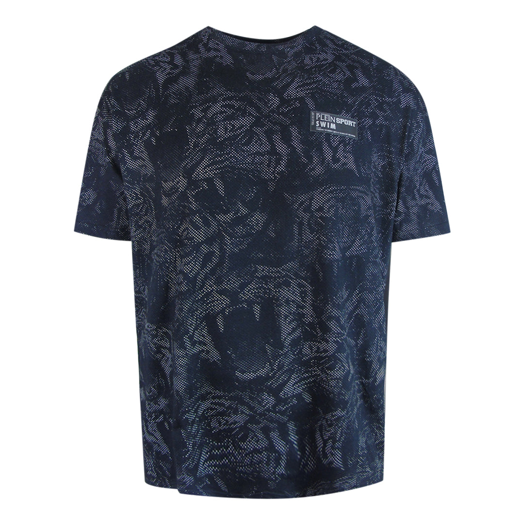 Plein Sport Allover Tiger Logo Black T-Shirt