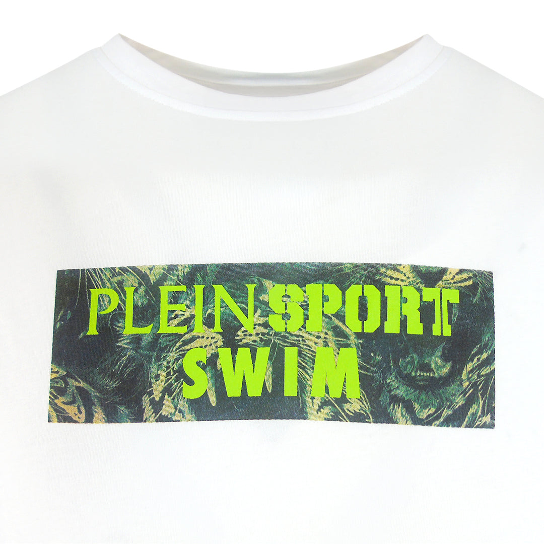 Pleint Sport Swim Tiger Box Logo White T-Shirt