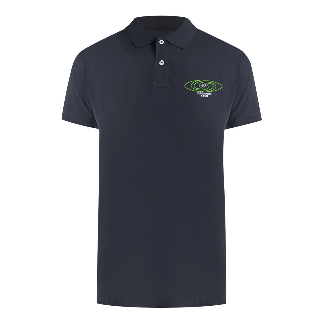 Plein Sport Spiral Logo Stretch Dark Grey Polo Shirt