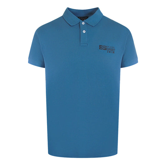 Plein Sport Classic Logo Stretch Light Blue Polo Shirt
