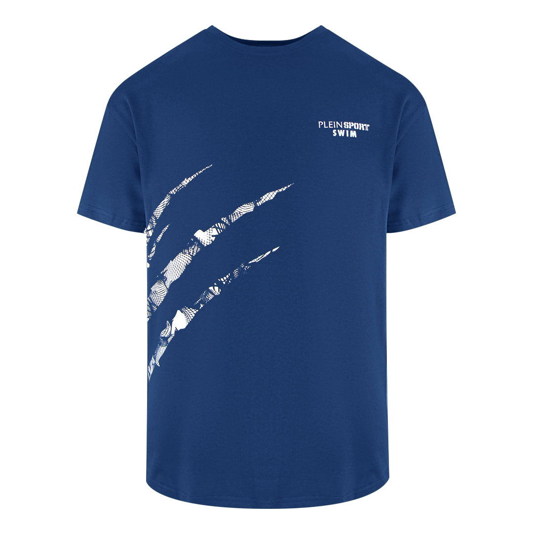 Plein Sport Scratch Logo Navy Blue T-Shirt