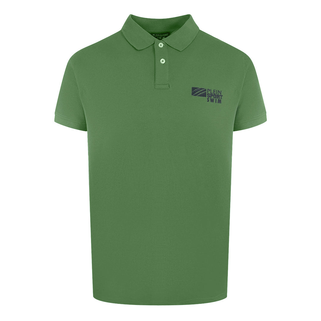 Plein Sport Classic Logo Stretch Green Polo Shirt