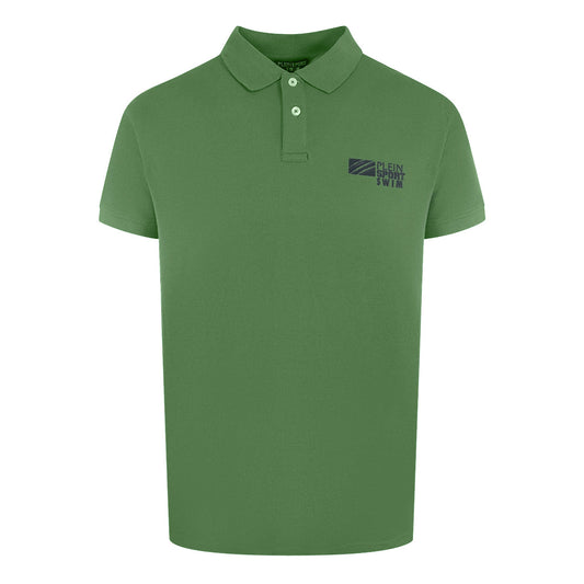 Plein Sport Classic Logo Stretch Green Polo Shirt
