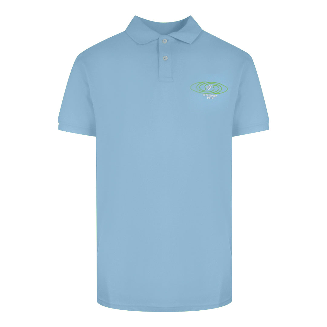 Plein Sport Spiral Logo Stretch Blue Polo Shirt