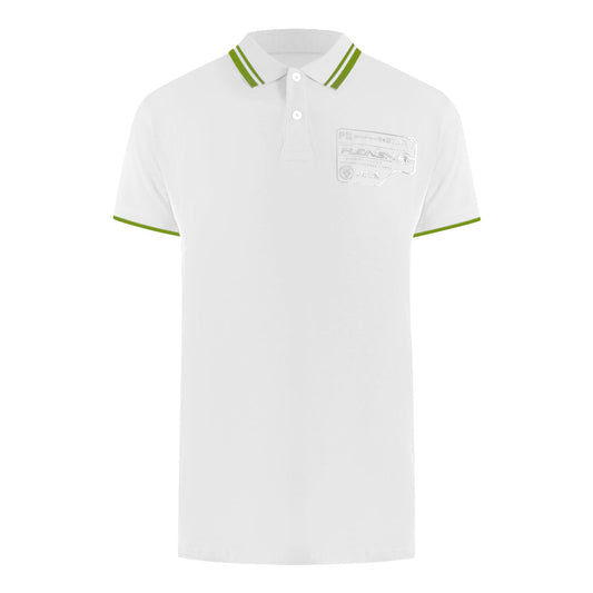 Plein Sport Performance Logo Stretch White Polo Shirt