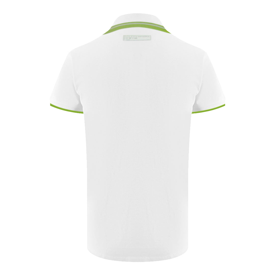 Plein Sport Performance Logo Stretch White Polo Shirt